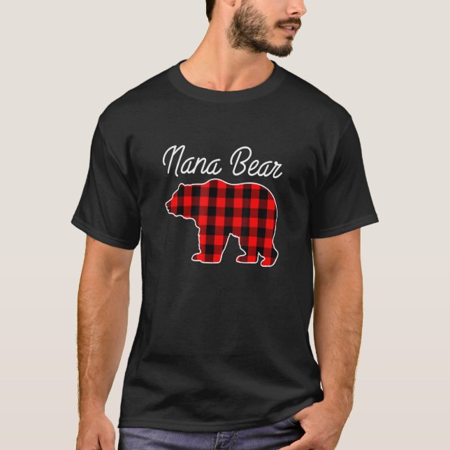 T-shirt Nana Bear Buffalo Plaid Mignonne Grand-Mère Grandm (Devant)