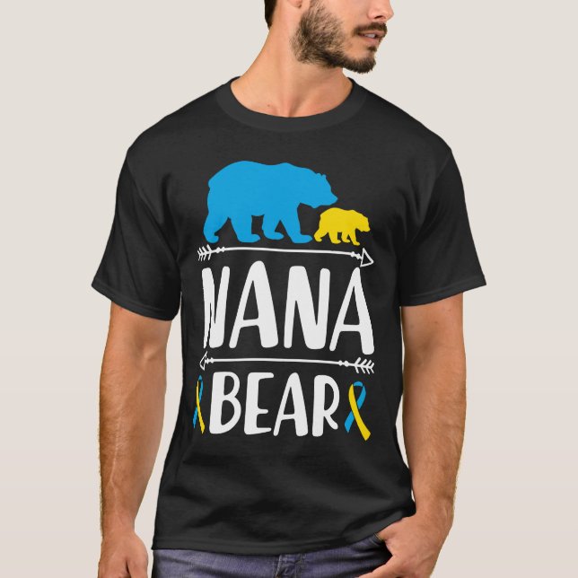 T-shirt Nana Bear Down Syndrome Sensibilisation Fière Gran (Devant)