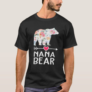 T-shirt Nana Bear Floral Famille mère Fête Maman Nana Mama