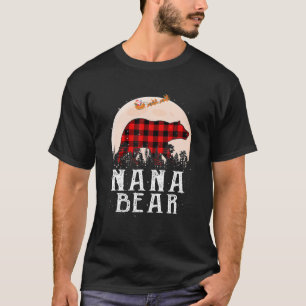 T-shirt Nana Bear Pajama de Noël Buffle Rouge Plaid