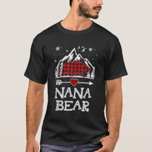 T-shirt Nana Bear Pajama de Noël Rouge Plaid Buffalo Famil