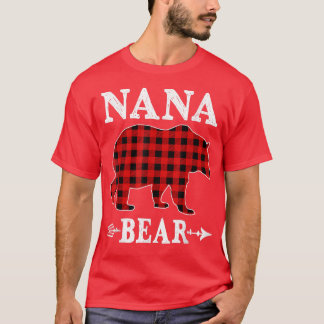 T-shirt Nana Bear Pajama de Noël Rouge Plaid Buffalo Famil