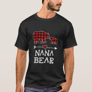 T-shirt Nana Bear Pajama de Noël Rouge Plaid Buffalo Famil