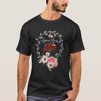 T-shirt Nana Bear Xmas Famille Pajama Rouge Plaqué G