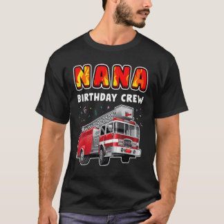 T-shirt Nana Birthday Crew Party Fire Truck Garçon Enfants