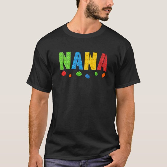 T-shirt Nana Blocks Master Builder Brick Builder Birthday (Devant)