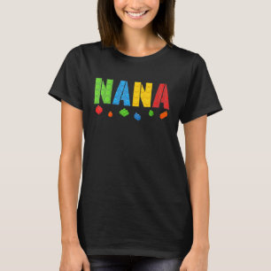 T-shirt Nana Blocks Master Builder en brique Birthda