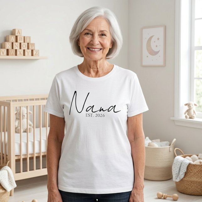T-shirt Nana Classique EST Année Script Famille Simple (Créateur téléchargé)