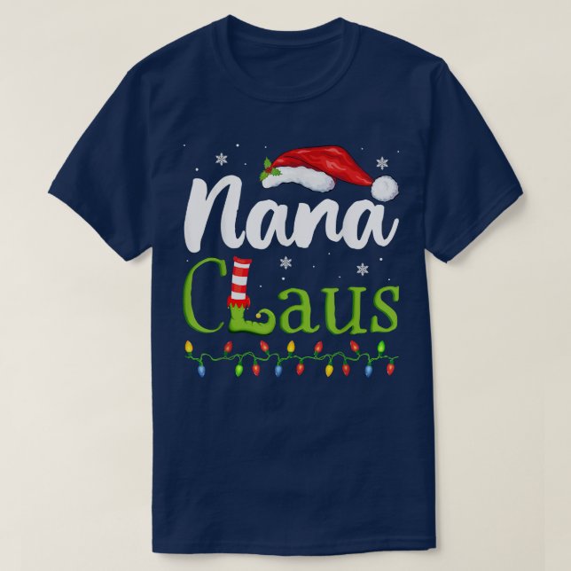 T-shirt Nana Claus Funny Grand-mère Père Noël Pyjamas Noël (Design devant)