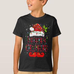 T-shirt Nana Claus Joyeux Buffalo de Noël Plaid Chapeau