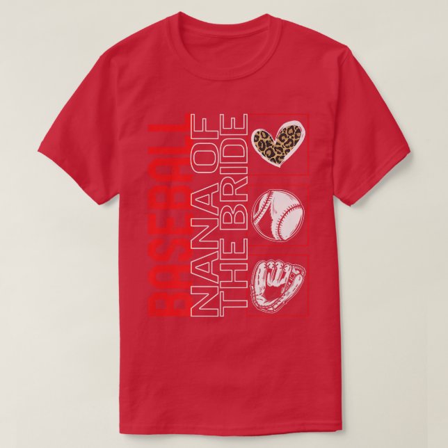 T-shirt Nana De Baseball De La Mariée Jeu Jour Leopard Coe (Design devant)
