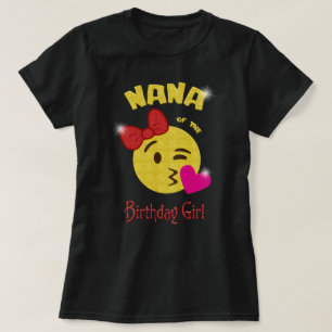 T-shirt Nana de la fête d'anniversaire d'Emoji de fille