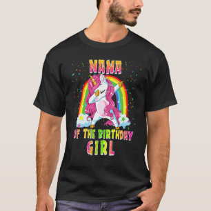 T-shirt Nana De La Fille Anniversaire Dabbing Unicorn Corr