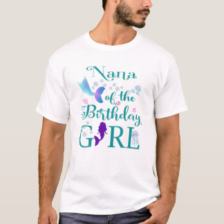 T-shirt Nana De La Fille Anniversaire Grand-Mère Sirène Pr
