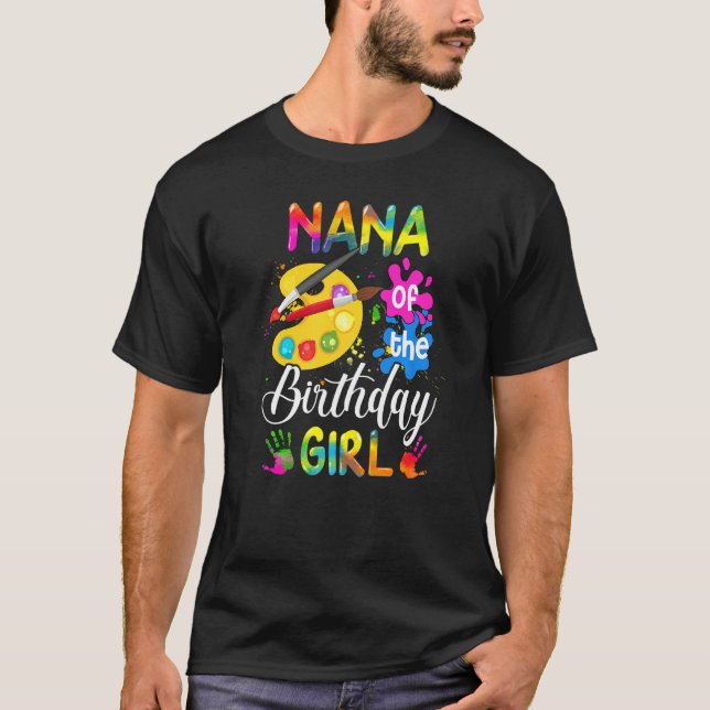 T-shirt Nana De L'Anniversaire Fille Artiste Couleur Anniv (Devant)