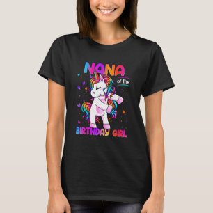 T-shirt Nana de l'anniversaire fille Dabbing Unicorn Party