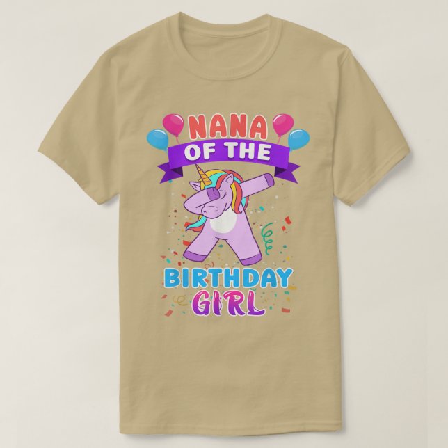 T-shirt Nana de l'anniversaire fille Unicorn Anniversaire  (Design devant)