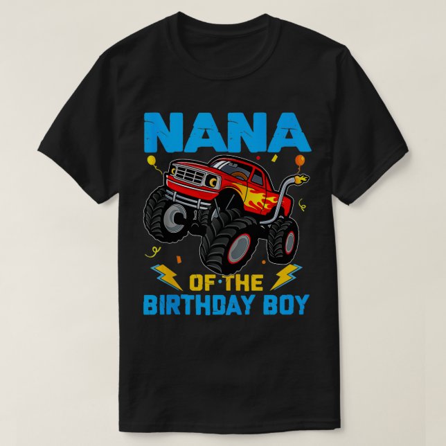 T-shirt Nana de l'anniversaire garçon Monster Camion famil (Design devant)
