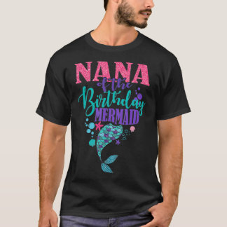 T-shirt Nana De L'Anniversaire Sirène Bonheur De La Famill