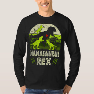 T-shirt Nana Dinosaur T Rex Nanasaurus 3 Enfants Matching