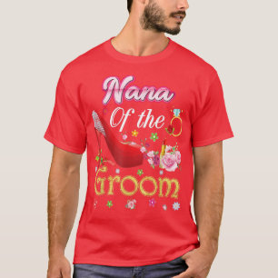 T-shirt Nana du marié chaussure rose fleur de mariage heur