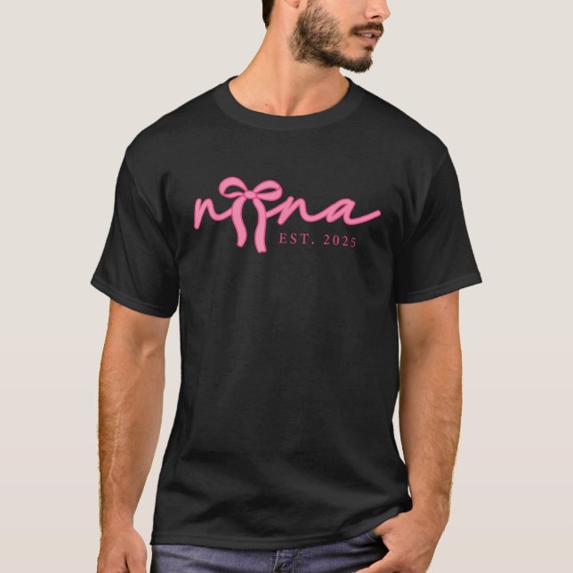 T-shirt Nana Est 2025 Coquette Rose Super Bow Happy Mothe (Devant)