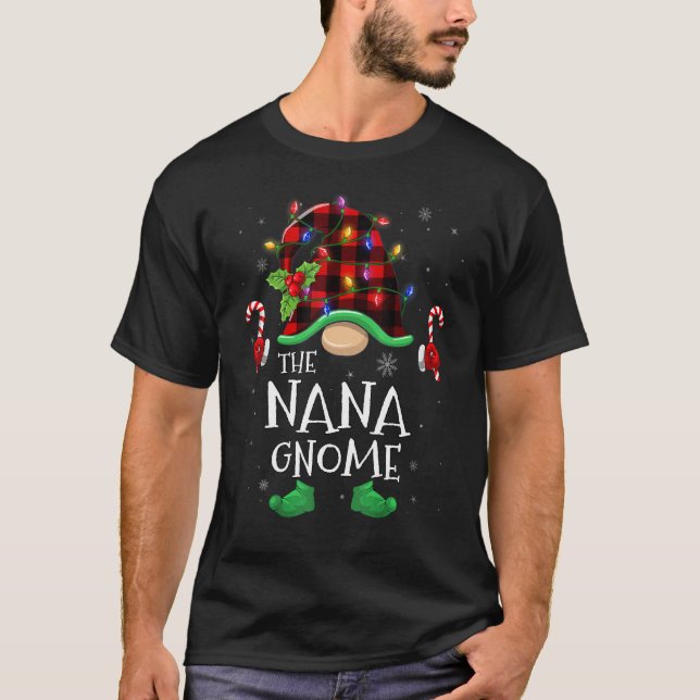 T-shirt Nana Gnome Buffalo Plaid Matching Family Christmas (Devant)