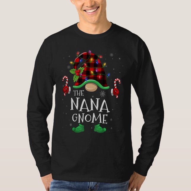 T-shirt Nana Gnome Buffalo Plaid Matching Family Christmas (Devant)