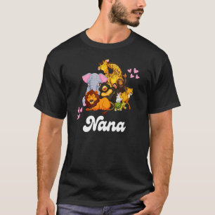 T-shirt Nana Grandma Cute Zoo Animaux Lion Giraffe Elephan