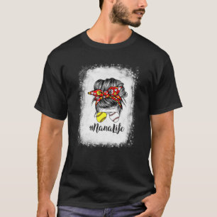 T-shirt Nana Life Messy Bun Cheveux Softball Baseball Mère