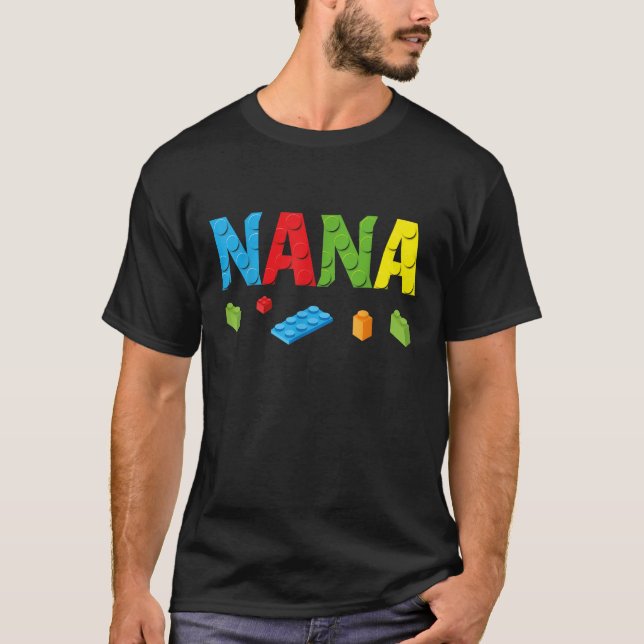T-shirt Nana Master Builder Bâtiment Briques Blocs Famille (Devant)