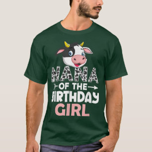 T-shirt Nana of the Birthday Girl Cows Farm Cow Nana