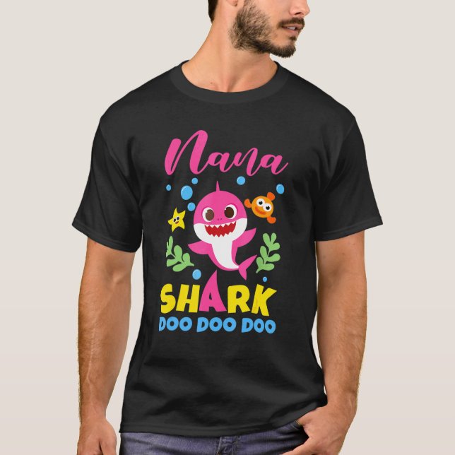 T-shirt Nana Shark mignonne bébé requin famille de jumelag (Devant)
