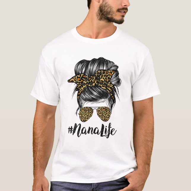 T-shirt Nana Vie Cheveux Bandana Lunettes Empreinte de léo (Devant)