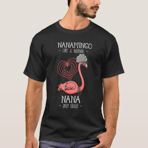 T-shirt Nanamingo Nana Flamant rose grand-mère grand-mère 