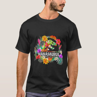 T-shirt Nanasaurus grand-mère dinosaure t rex fleur fête d