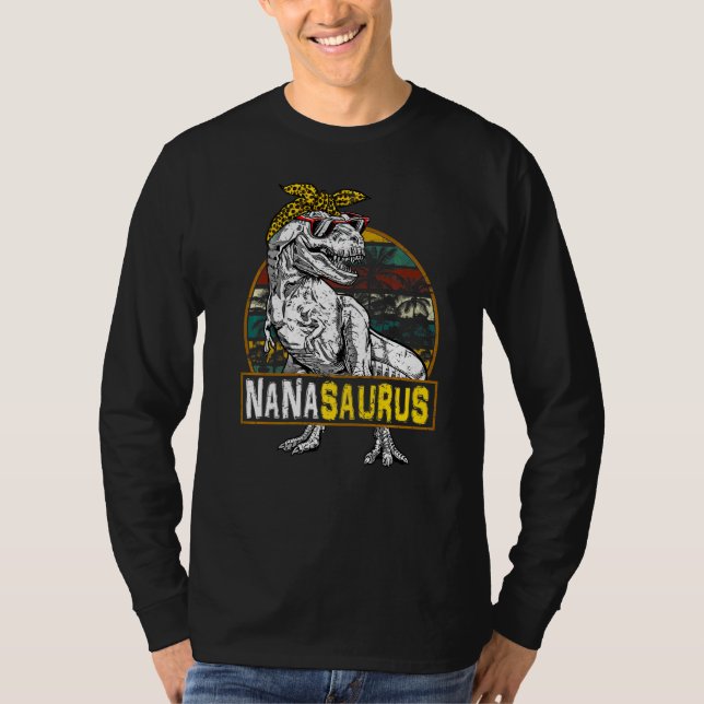 T-shirt Nanasaurus Leopard Rex Dinosaur Nana Saurus Mère (Devant)