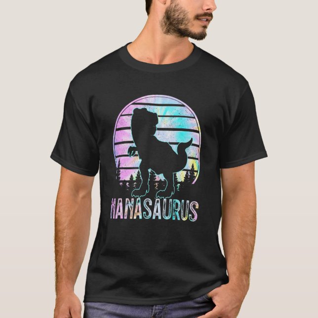 T-shirt Nanasaurus Rex Dinosaur Nana Saurus Tye Die Matchi (Devant)