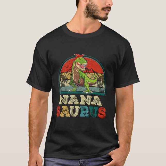 T-shirt Nanasaurus T Rex Dinosaur Funny Famille Nana Sauru (Devant)