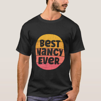 T-shirt Nancy Nom Retro Sunset Graphique Meilleur Nancy Ja