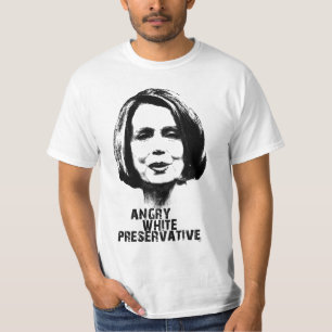 T-shirt Nancy Pelosi : Preservatve blanc fâché
