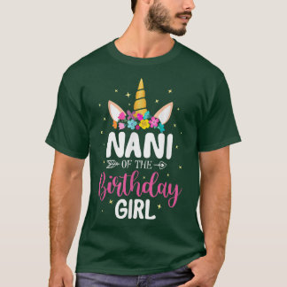T-shirt Nani De La Fille Anniversaire Funny Unicorn Annive