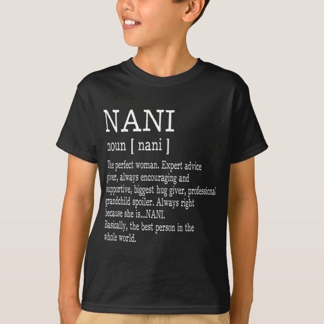 T-shirt Nani Définition Grandma Fête des mères Cadeaux Fem (Devant)