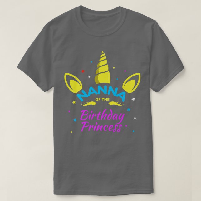 T-shirt Nanna de l'anniversaire Princesse Anniversaire Uni (Design devant)