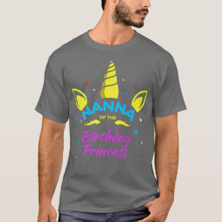 T-shirt Nanna de l'anniversaire Princesse Anniversaire Uni