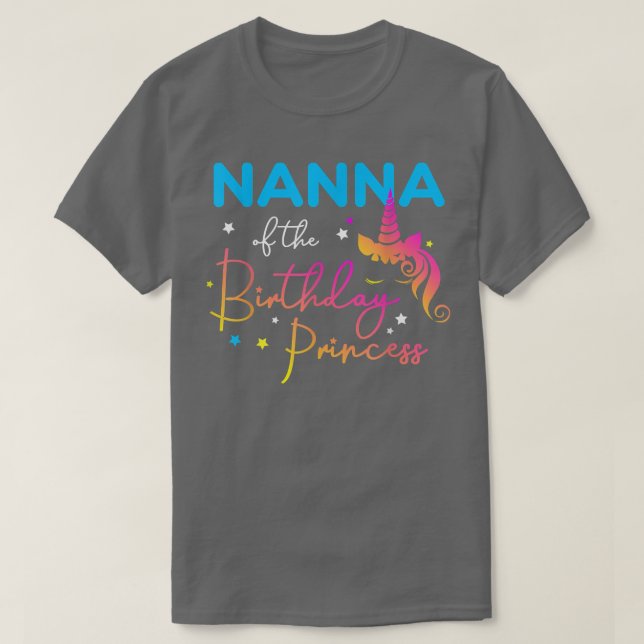 T-shirt Nanna de l'anniversaire Princesse Anniversaire Uni (Design devant)
