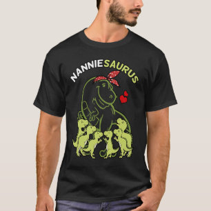 T-shirt Nanniesaurus Nannie 6 Enfants Dinosaur Fête des mè