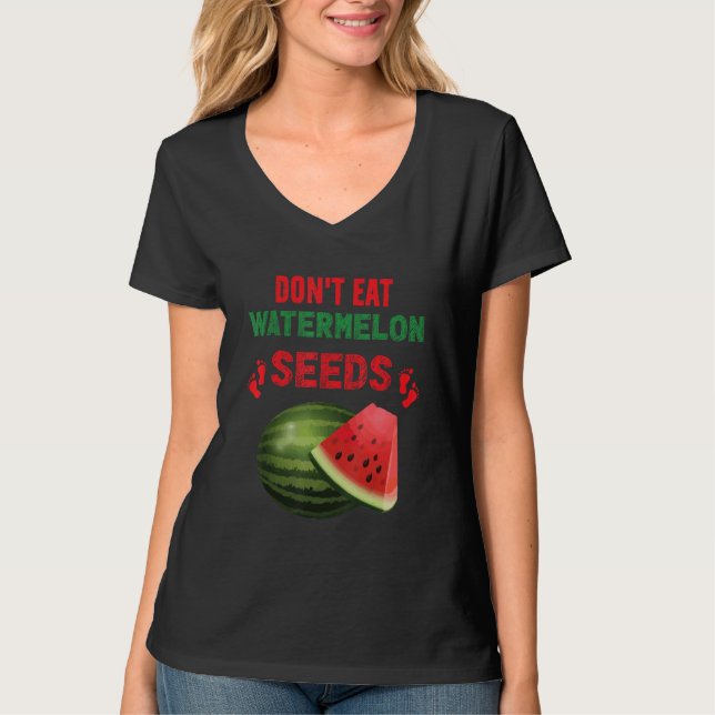 T-shirt N'annoncez pas une grossesse en mangeant des grain (Devant)
