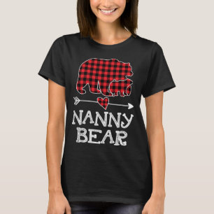 T-shirt Nanny Bear Noël Noël Noël Pajama Rouge Plaque Buff