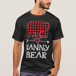 T-shirt Nanny Bear Noël Noël Noël Pajama Rouge Plaque Buff